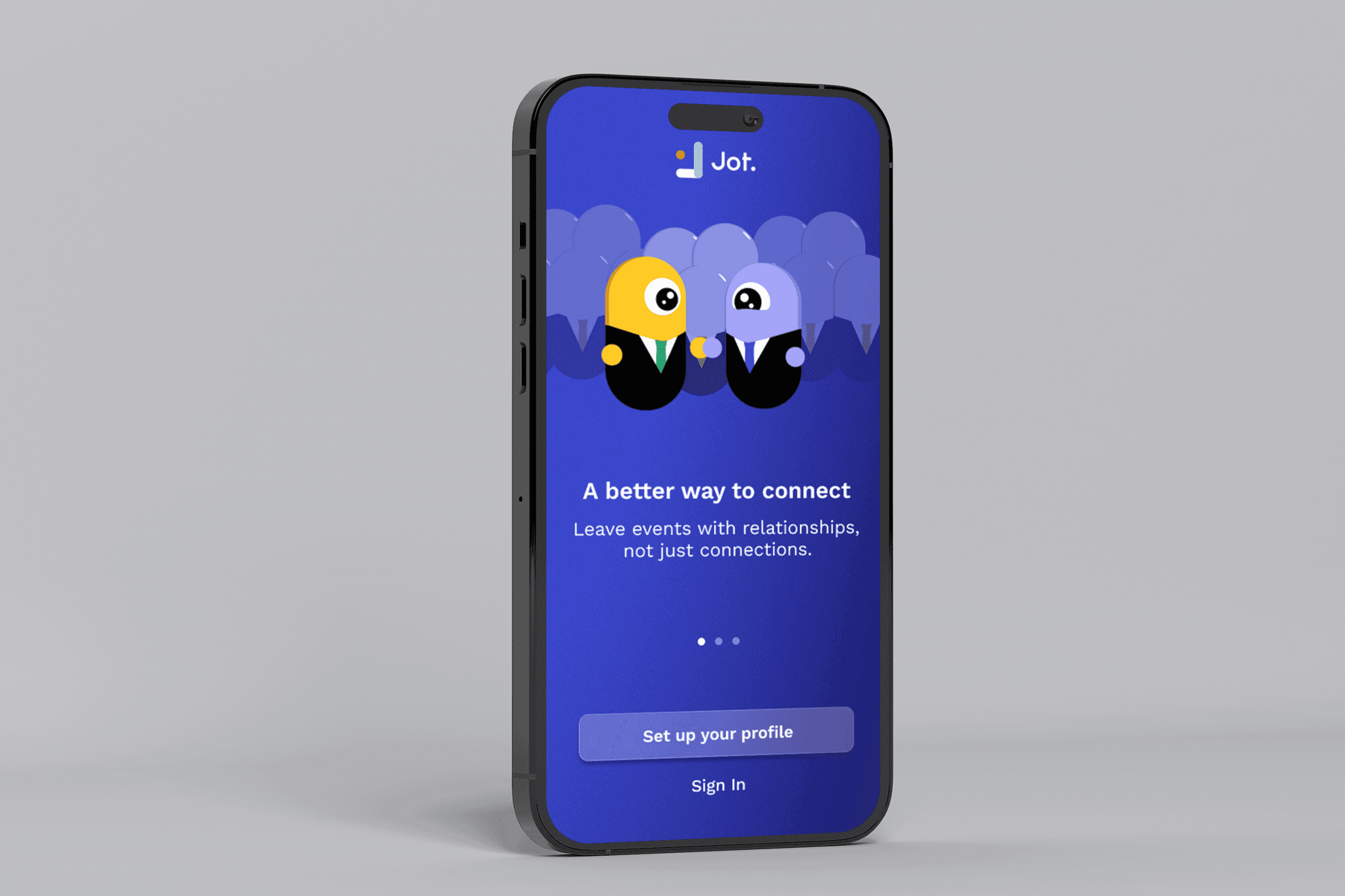 Screenshot of the redesigned Jot Contact Manager app